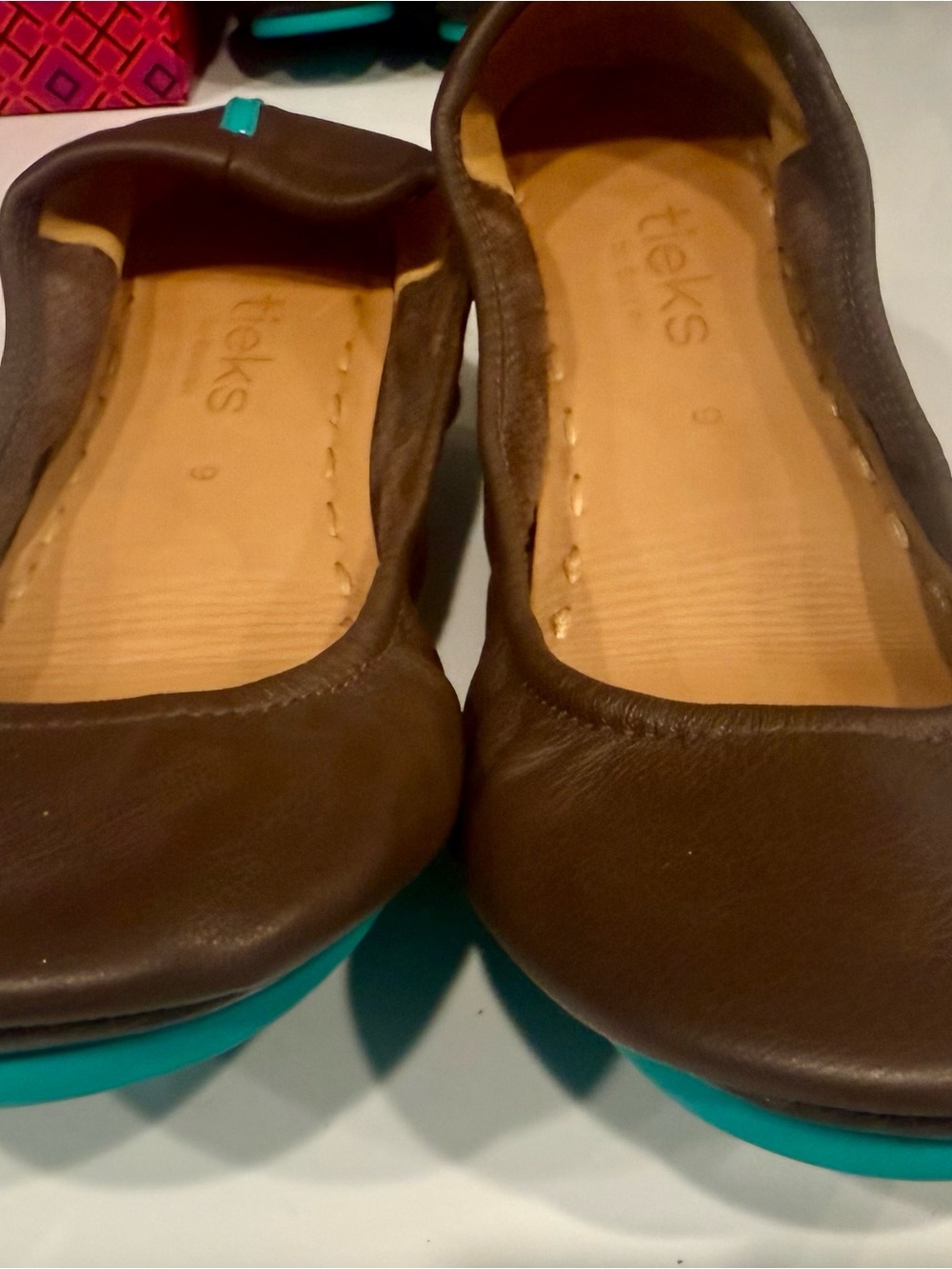 Tieks Brown Leather Ballet Flats with Tan Insole - Picture 2 of 4